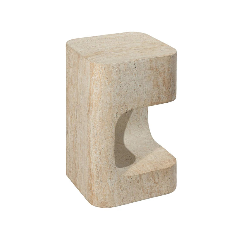 Table d'appoint asymétrique Grover d'extérieur en fausse pierre