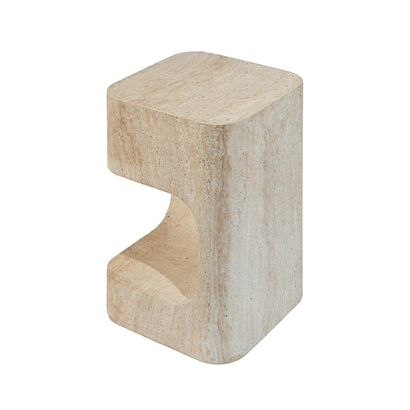 Table d'appoint asymétrique Grover d'extérieur en fausse pierre