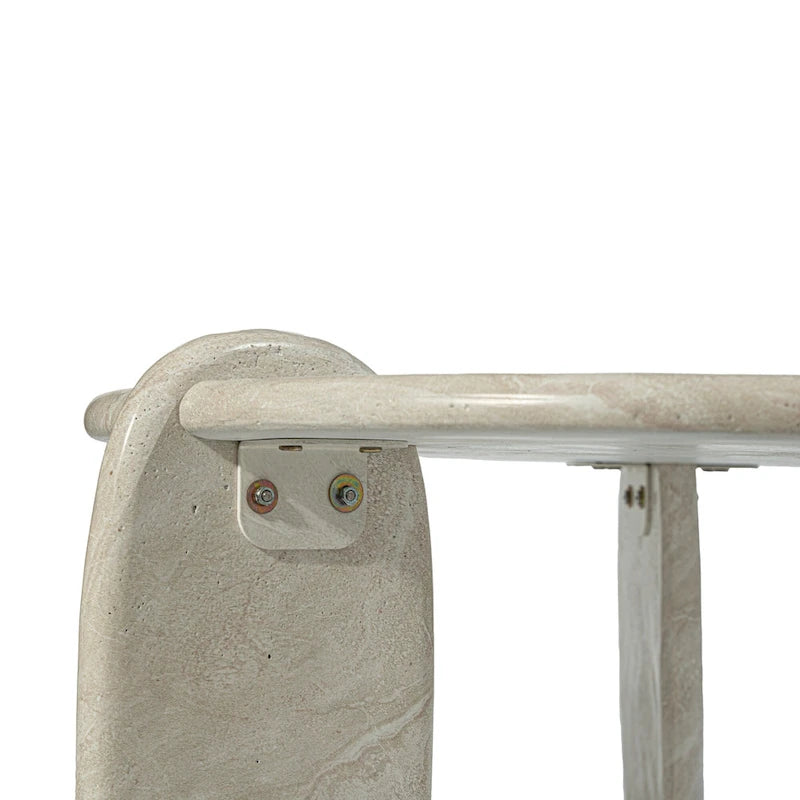 Table basse d'extérieur Grover en fausse pierre, blanc