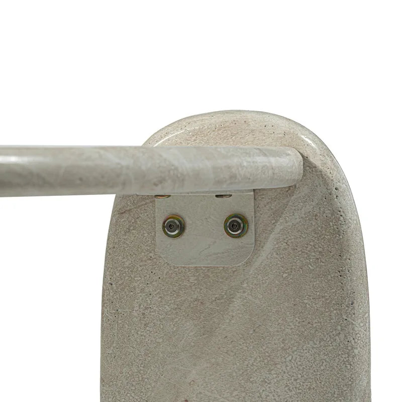 Table basse d'extérieur Grover en fausse pierre, blanc