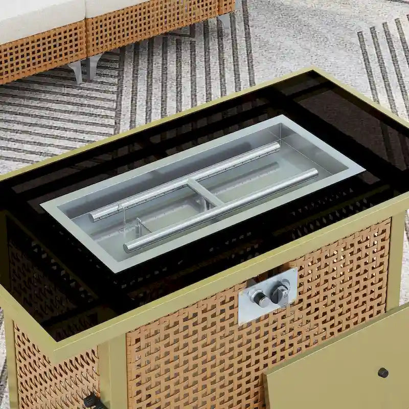 Ensemble de conversation de patio avec foyer-table au propane de 60 000 BTU, table d'appoint