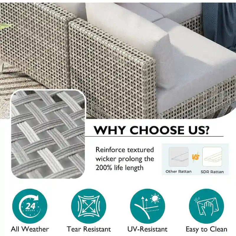 Ensemble de conversation de patio avec foyer-table au propane de 60 000 BTU, table d'appoint
