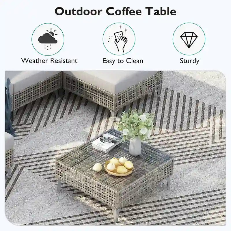 Ensemble de conversation de patio avec foyer-table au propane de 60 000 BTU, table d'appoint