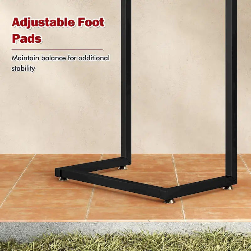 Gymax Table d'appoint d'extérieur en mosaïque en C avec plateau en carreaux de céramique, 2 PIÈCES