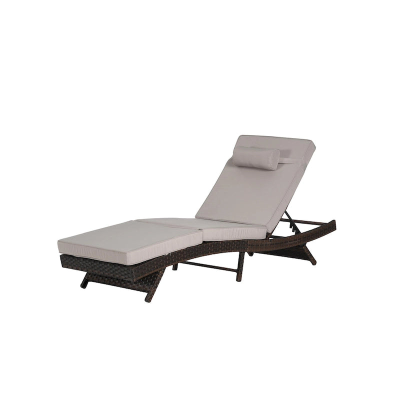 Chaises longues inclinables d'extérieur en rotin pour jardin, plage ou piscine, ensemble de 2