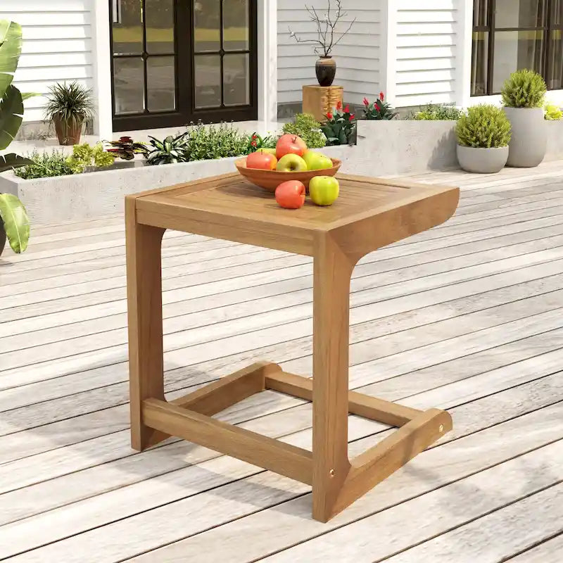 Christopher Knight Home - Table d'appoint Elliott d'extérieur en bois d'acacia Ashwell avec silhouette épurée et minimaliste
