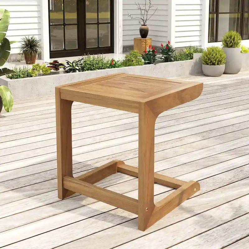 Christopher Knight Home - Table d'appoint Elliott d'extérieur en bois d'acacia Ashwell avec silhouette épurée et minimaliste