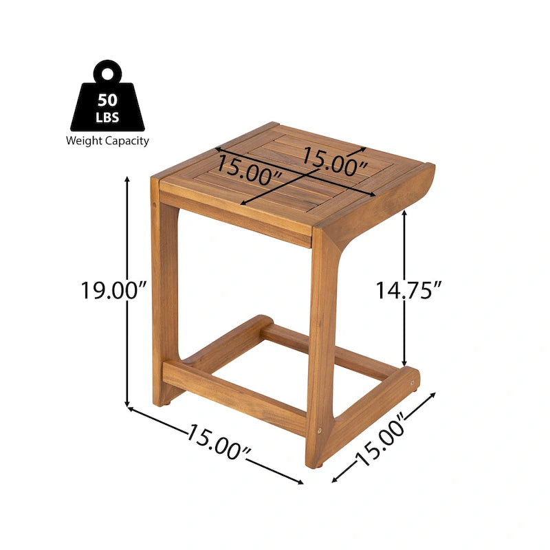 Christopher Knight Home - Table d'appoint Elliott d'extérieur en bois d'acacia Ashwell avec silhouette épurée et minimaliste