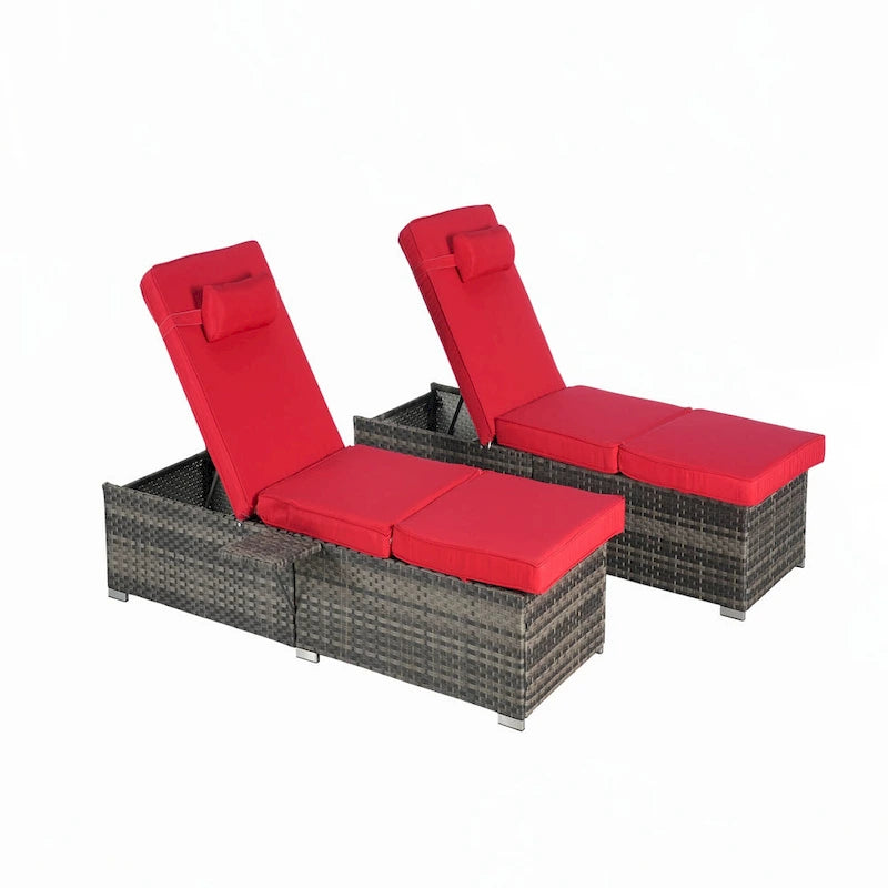 Lot de 2 chaises longues d'extérieur