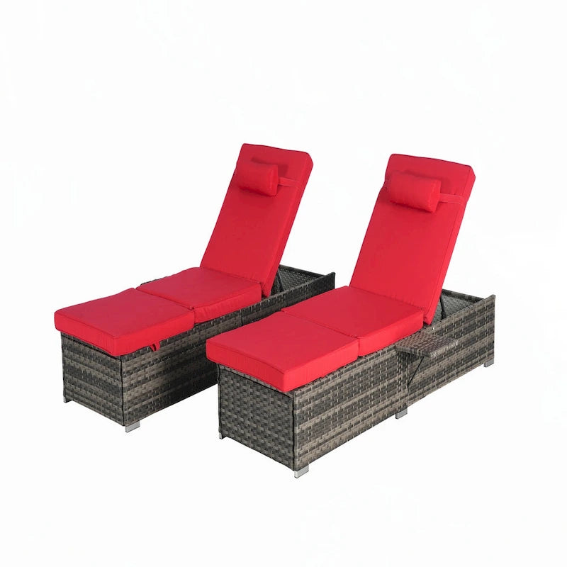 Lot de 2 chaises longues d'extérieur