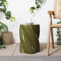 Tabouret de jardin d'intérieur/extérieur en céramique torsadée Yves 18, minimaliste et moderne, par JONATHAN Y