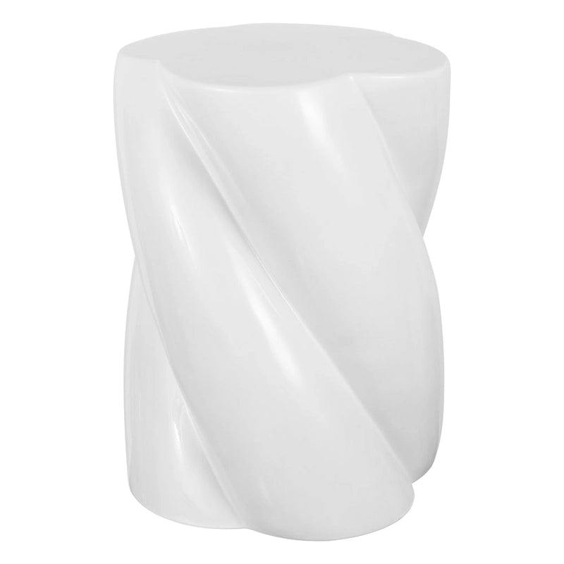 Tabouret de jardin d'intérieur/extérieur en céramique torsadée Yves 18, minimaliste et moderne, par JONATHAN Y