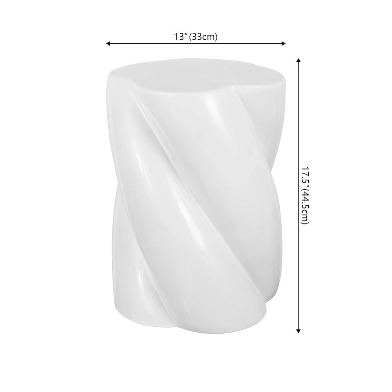 Tabouret de jardin d'intérieur/extérieur en céramique torsadée Yves 18, minimaliste et moderne, par JONATHAN Y