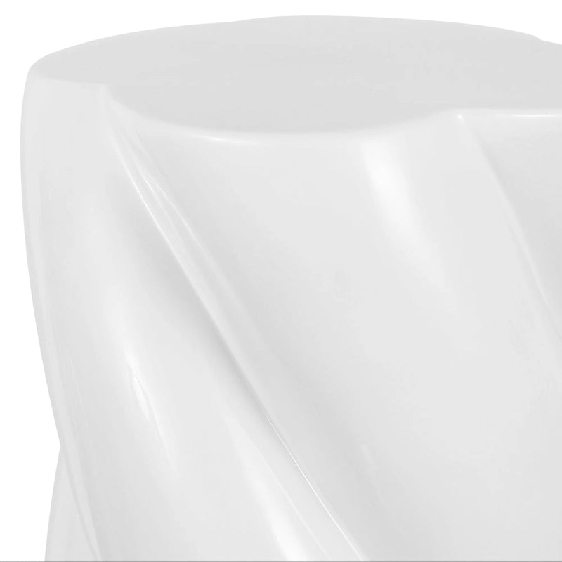 Tabouret de jardin d'intérieur/extérieur en céramique torsadée Yves 18, minimaliste et moderne, par JONATHAN Y