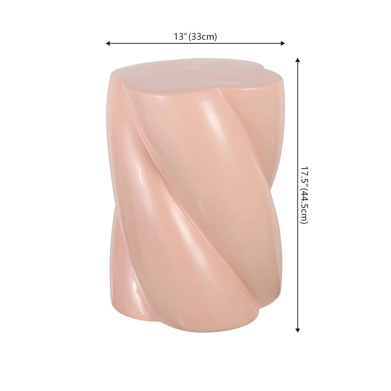 Tabouret de jardin d'intérieur/extérieur en céramique torsadée Yves 18, minimaliste et moderne, par JONATHAN Y