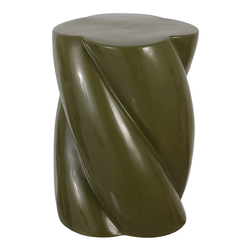Tabouret de jardin d'intérieur/extérieur en céramique torsadée Yves 18, minimaliste et moderne, par JONATHAN Y