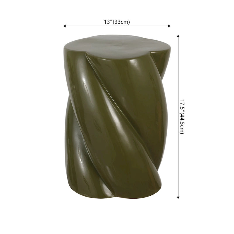 Tabouret de jardin d'intérieur/extérieur en céramique torsadée Yves 18, minimaliste et moderne, par JONATHAN Y