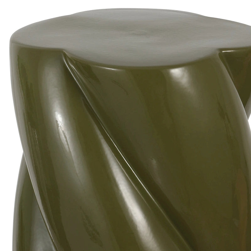 Tabouret de jardin d'intérieur/extérieur en céramique torsadée Yves 18, minimaliste et moderne, par JONATHAN Y