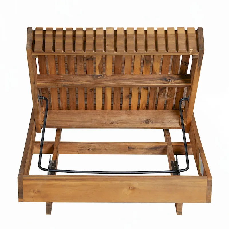 Chaise longue d'extérieur, bois d'acacia massif