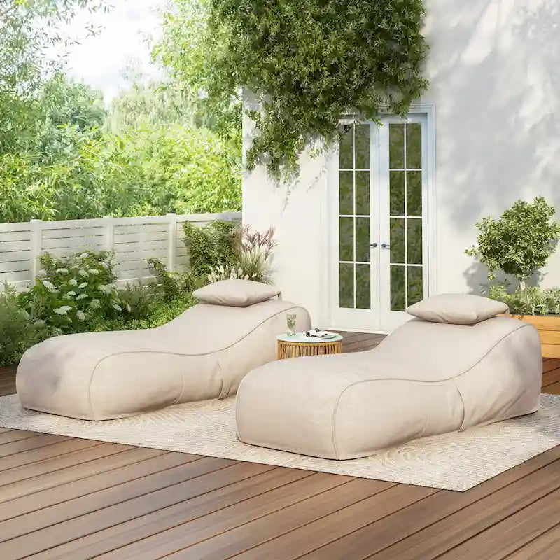 Christopher Knight Home- Ardent Foam Outdoor Bean Bag Lounge Chair (Set of 2)