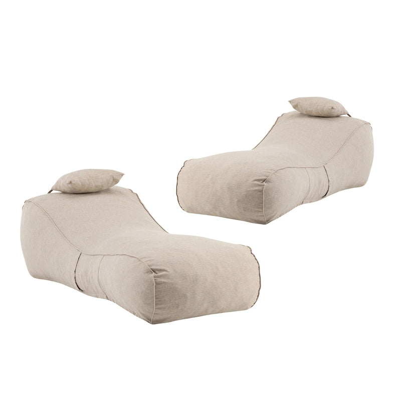Christopher Knight Home - Lot de 2 chaises longues d'extérieur Ardent Foam en forme de pouf