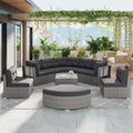 Ensemble de meubles de patio en rotin avec coussins et table basse