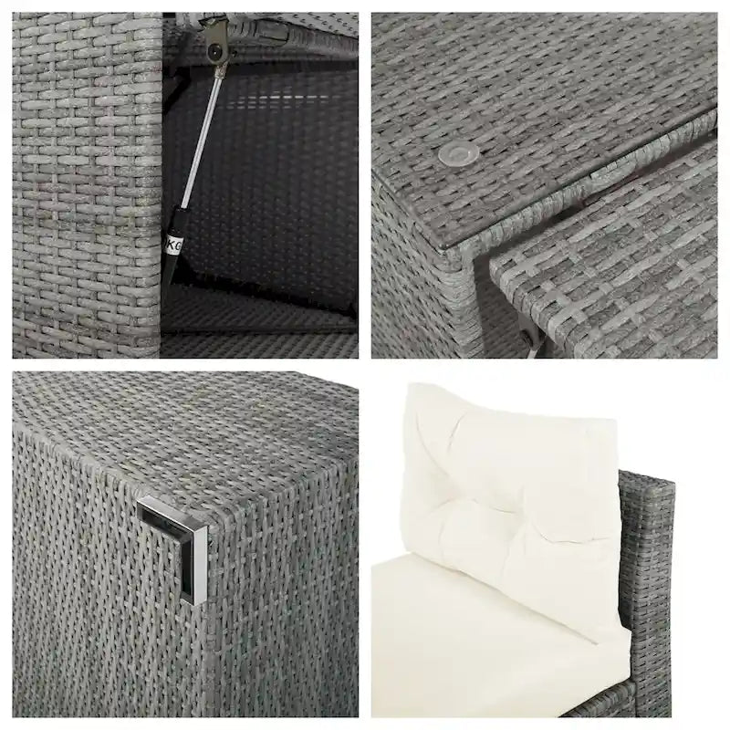 Ensemble de meubles de patio en rotin avec coussins et table basse
