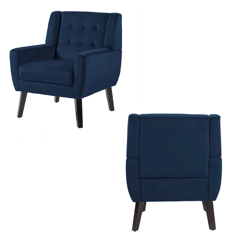 Lot de 2 fauteuils de salon en velours avec accoudoirs