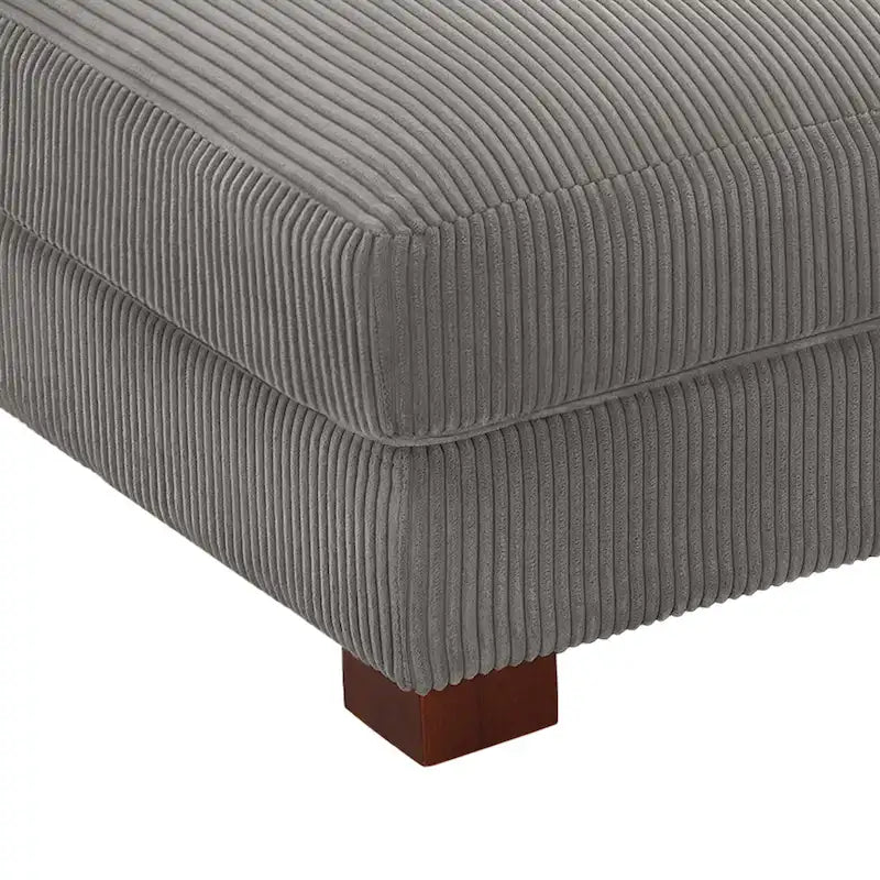 Pouffe d'appoint oversize en velours côtelé moderne
