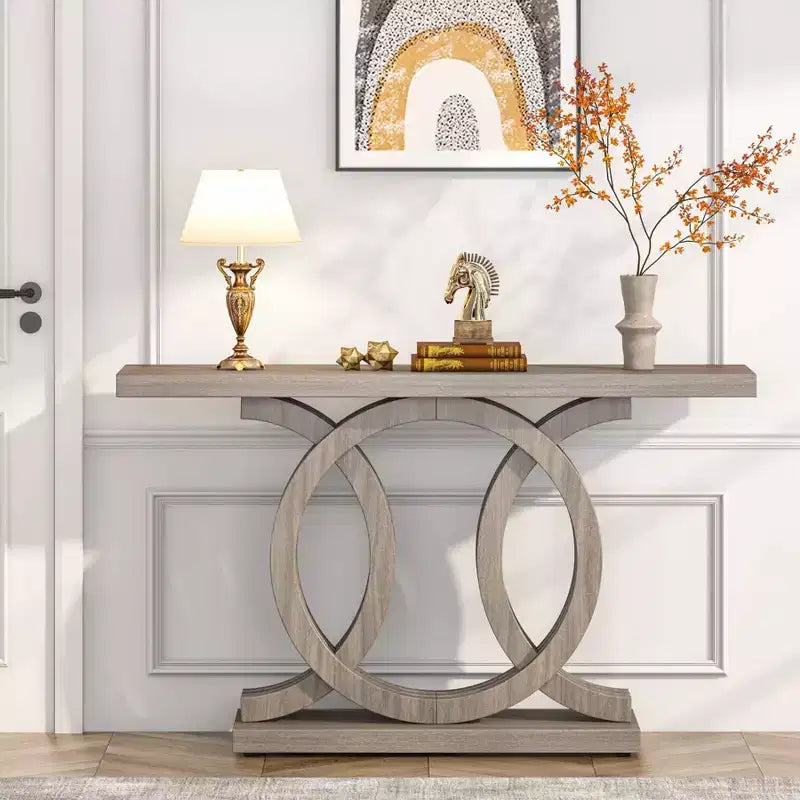 Table console de ferme 55", Grise