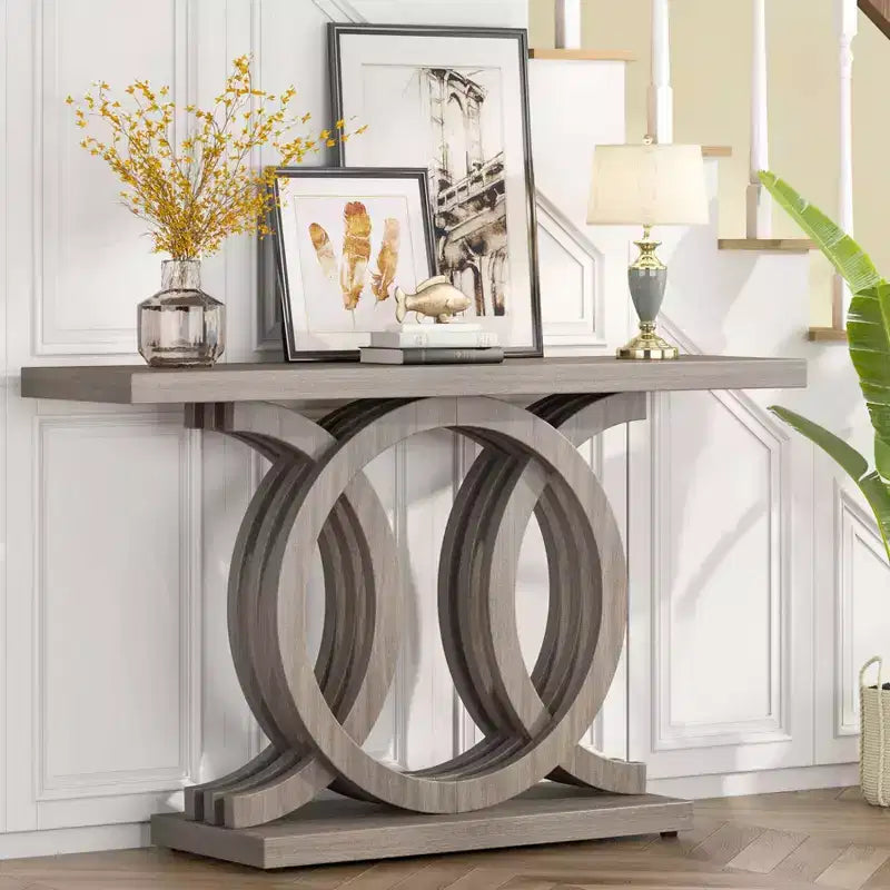 Table console de ferme 55", Grise