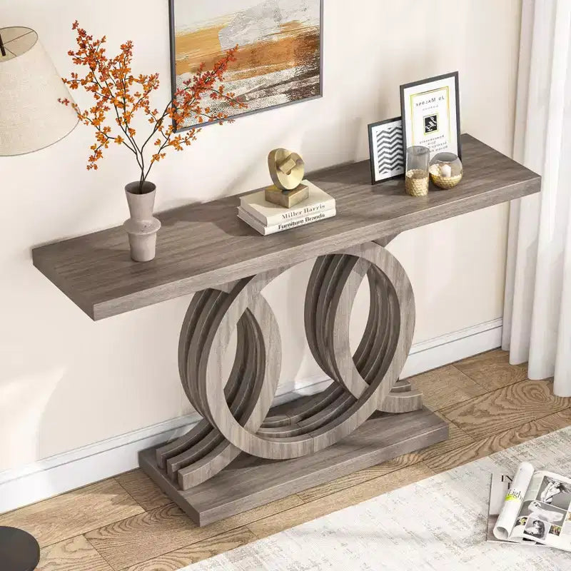 Table console de ferme 55", Grise