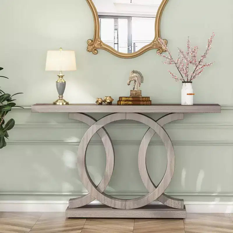 Table console de ferme 55", Grise