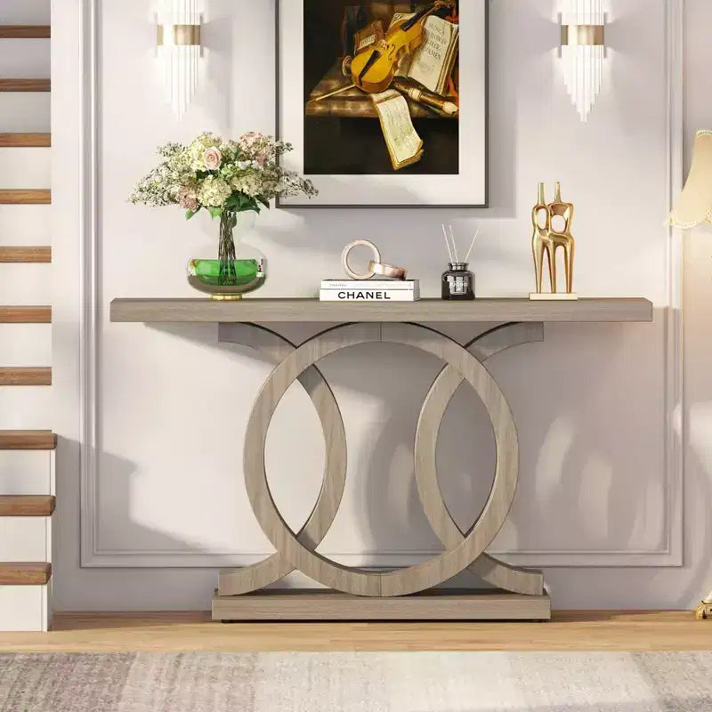 Table console de ferme 55", Grise