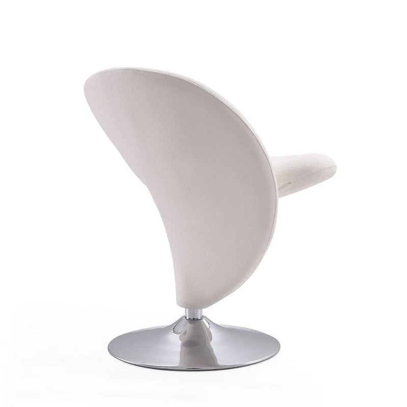 Fauteuil pivotant en mélange de laine et chrome Curl de Manhattan Comfort (lot de 2)