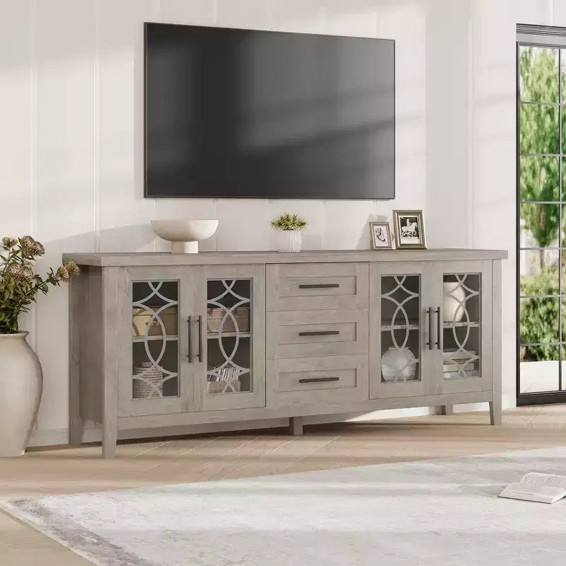 Meuble TV avec tiroirs de rangement, Meuble TV, Table console TV pour salon/chambre à coucher, Armoire de rangement