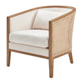 Fauteuil d'appoint en lin et rotin Tillman