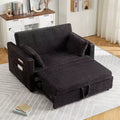 Canapé-lit convertible 55 pouces avec repose-pieds escamotable et dossier réglable, canapé peu encombrant pour petits appartements