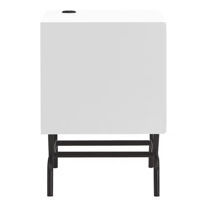 Table d'appoint moderne 1 tiroir avec ports USB et étagère, 45 cm