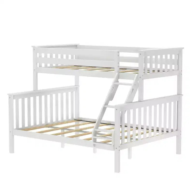Lit superposé en bois massif deux places XL au-dessus d'un lit Queen pour enfants