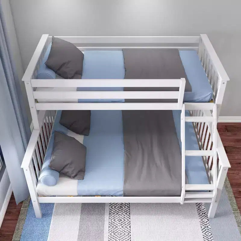 Lit superposé en bois massif deux places XL au-dessus d'un lit Queen pour enfants