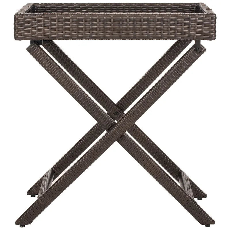 SAFAVIEH Table d'appoint pliante Hygerta d'extérieur - 28Lx18Px32H