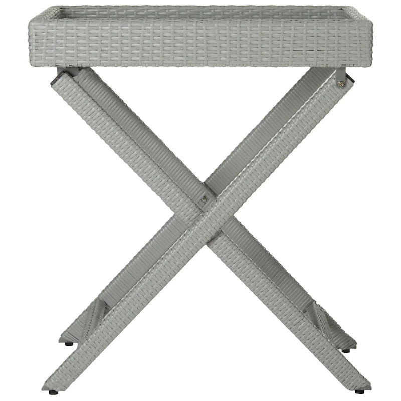 SAFAVIEH Table d'appoint pliante Hygerta d'extérieur - 28Lx18Px32H