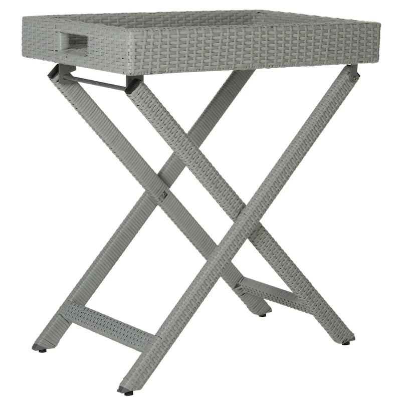 SAFAVIEH Table d'appoint pliante Hygerta d'extérieur - 28Lx18Px32H