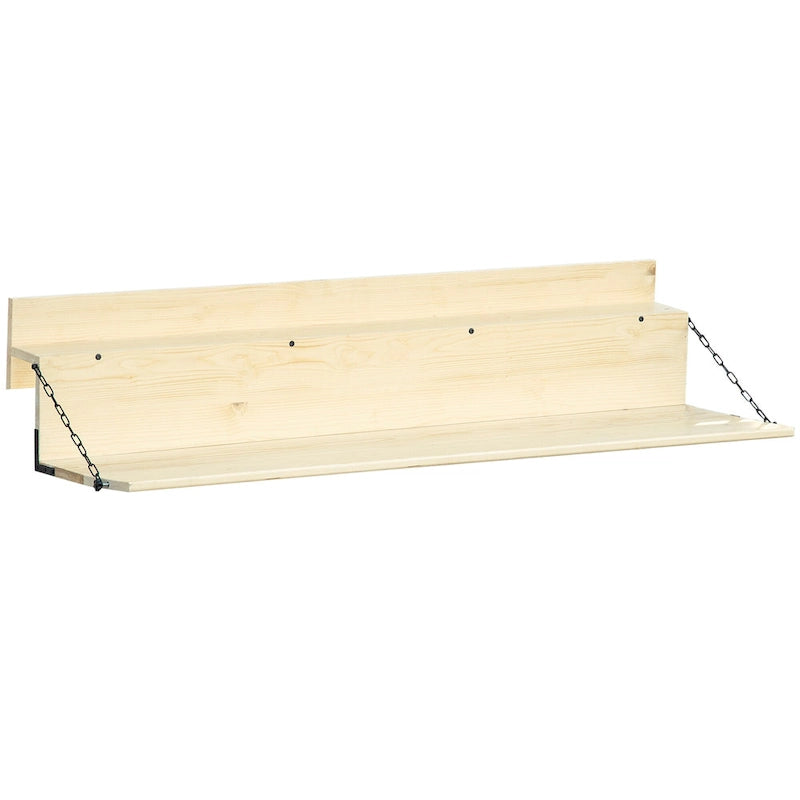 Outsunny Table de Balcon Suspendue, Bar Pliant de Balustrade en Bois d'Épicéa, Table de Service et Bureau, Convient jusqu'à 10 cm, Naturel