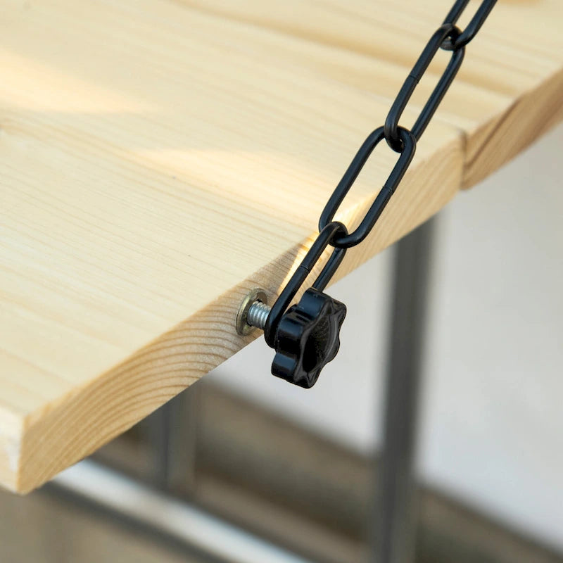 Outsunny Table de Balcon Suspendue, Bar Pliant de Balustrade en Bois d'Épicéa, Table de Service et Bureau, Convient jusqu'à 10 cm, Naturel