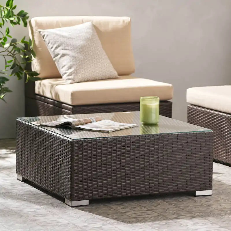 Santa Rosa Wicker Outdoor Coffee Table by Christopher Knight Home