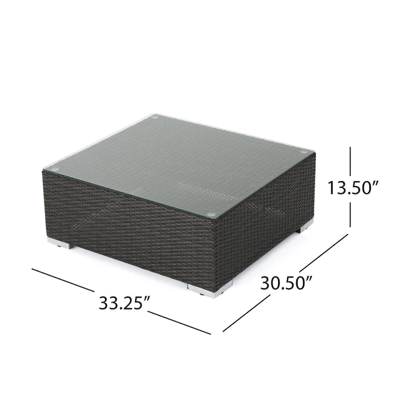 Table basse d'extérieur en osier Santa Rosa par Christopher Knight Home