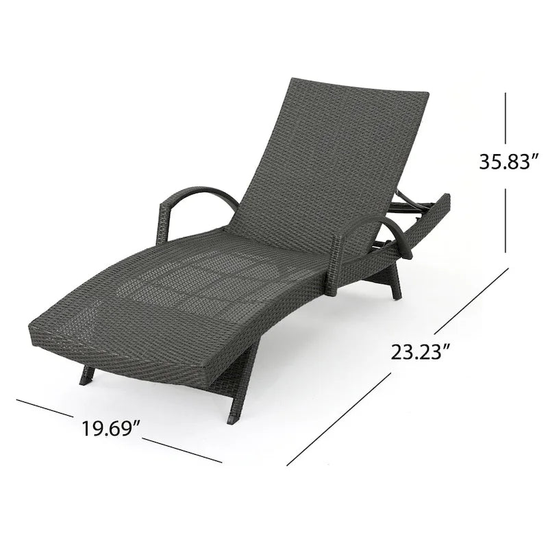 Toscana, chaise longue de jardin en osier avec coussins et accoudoirs, par Christopher Knight Home