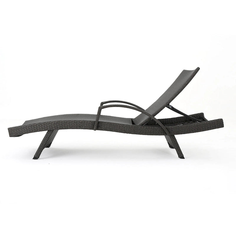 Toscana, chaise longue de jardin en osier avec coussins et accoudoirs, par Christopher Knight Home